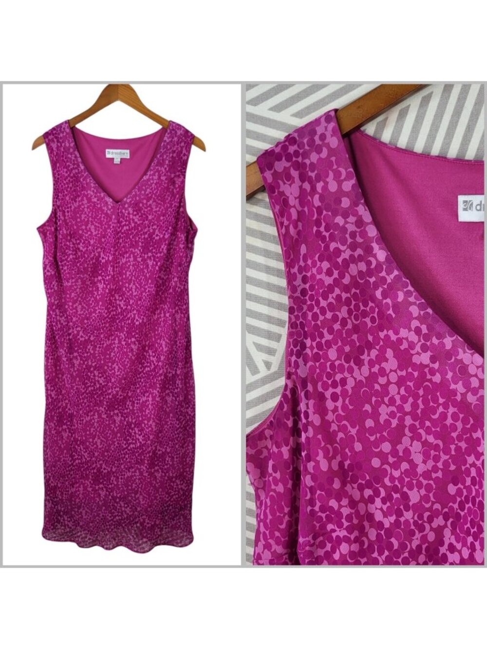 Vintage 90s Party Slip Dress Plus 18W Long Midi Layered Pink Grunge alt Dot